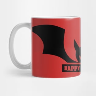 Happy Halloween Bat Silhouette Vector Mug